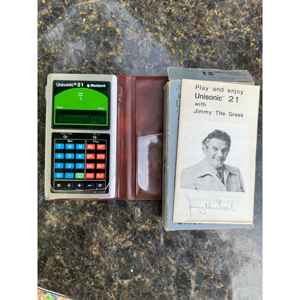Vintage Unisonic 21 Blackjack Computer Calculator Jimmy The‎ Greek P-1 with Box
